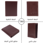 ⁦محفظة جولينك للرجال - موديل GL32441 | محفظة جلد طبيعي بنية اللون ممتازة ذات فتحات متعددة للبطاقات - وحماية RFID⁩ - الصورة ⁦4⁩