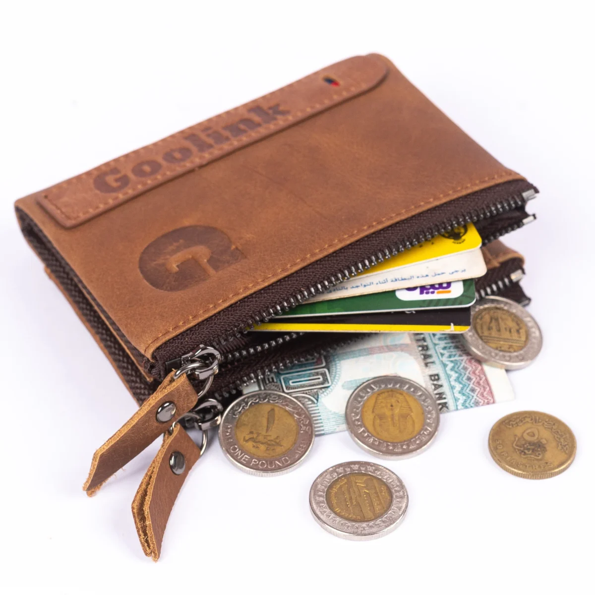 Goolink Men’s Wallet – Model GL32401 | Genuine Leather, Bifold, Dual Zipper - Image 4