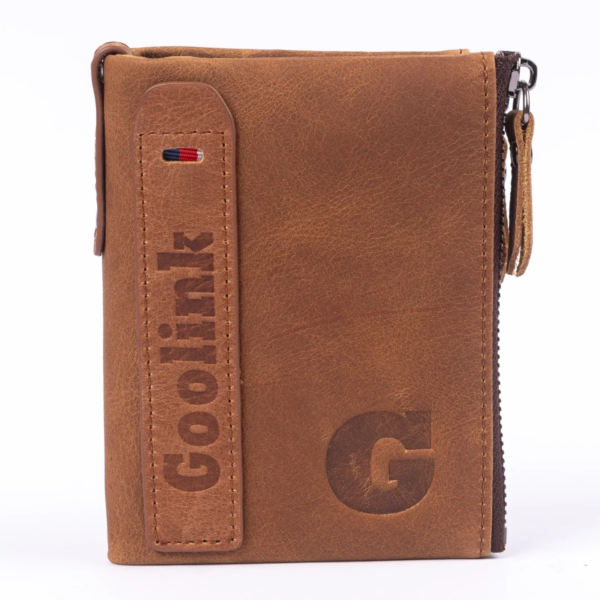 Goolink Men’s Wallet – Model GL32401 | Genuine Leather, Bifold, Dual Zipper - Image 2
