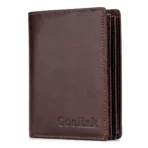 Goolink Men’s Wallet – Model GL32441 | Premium Brown Genuine Leather Bifold with Multiple Card Slots & Sleek Finish