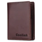 Goolink Men’s Wallet – Model GL32441 | Premium Brown Genuine Leather Bifold with Multiple Card Slots & Sleek Finish