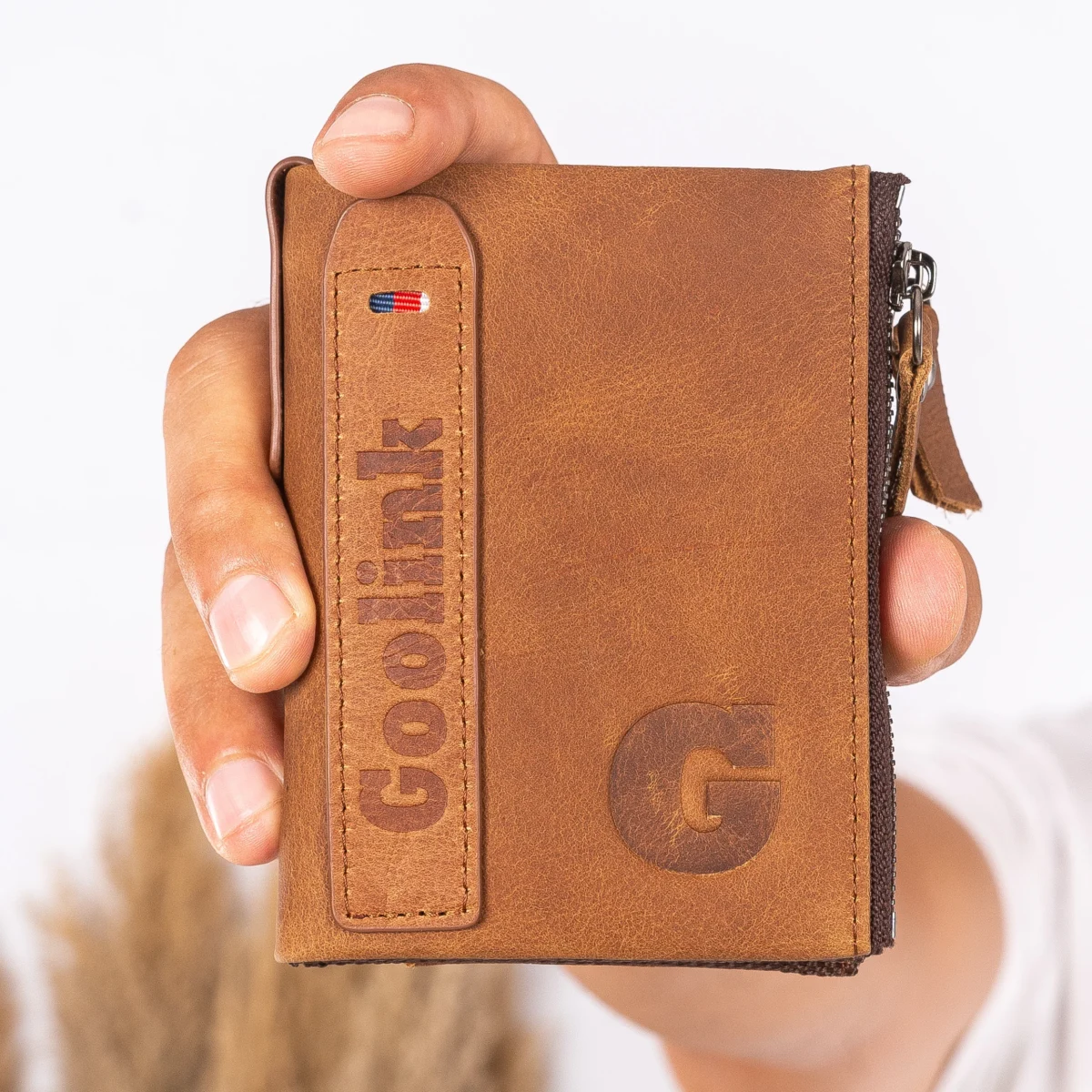 Goolink Men’s Wallet – Model GL32401 | Genuine Leather, Bifold, Dual Zipper - Image 9