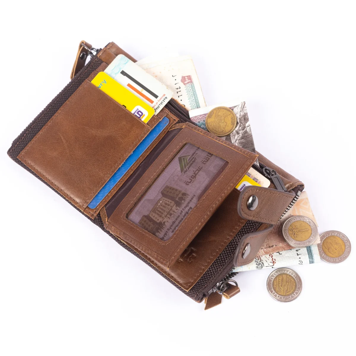 Goolink Men’s Wallet – Model GL32431 | Brown Genuine Leather, Chain Design, High Capacity & Premium Functionality - Image 9