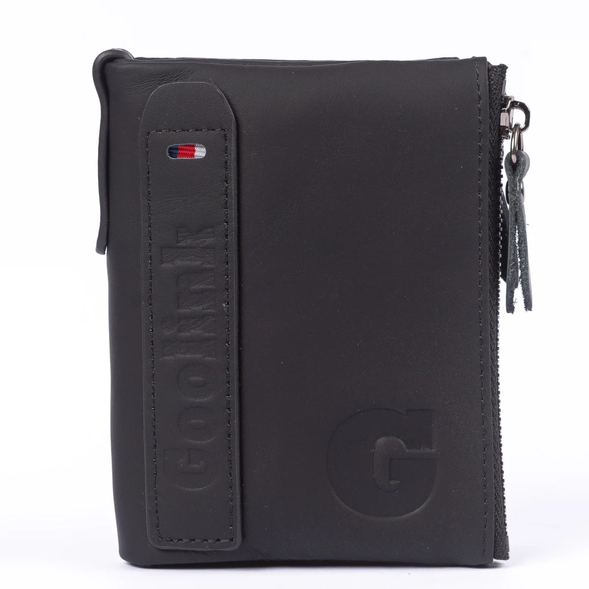 Goolink GL32400 – Premium Genuine Leather Wallet for Men | Sleek Bifold Design with Dual Zippers | Black - Image 2