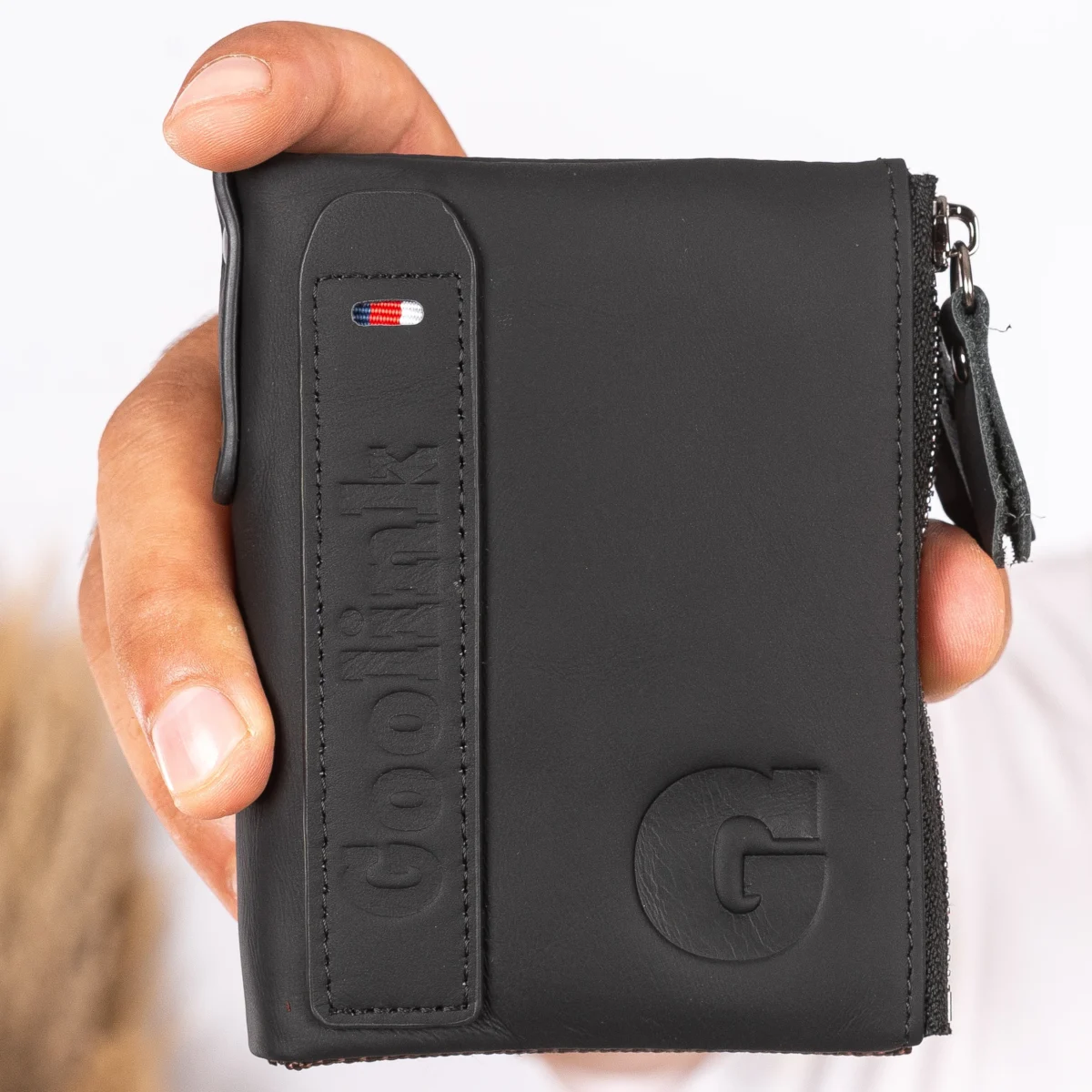 Goolink GL32400 – Premium Genuine Leather Wallet for Men | Sleek Bifold Design with Dual Zippers | Black - Image 9