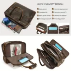 Goolink GL12612 Full Grain Leather Oversized Travel Briefcase - Image 4
