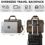 Goolink GL12612 Full Grain Leather Oversized Travel Briefcase - Image 5