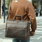 Goolink GL12612 Full Grain Leather Oversized Travel Briefcase - Image 9