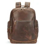 Goolink GL12632 Men's Full Grain Leather Backpack - Large Capacity 17.3 Inch Laptop Bag for Travel & Business