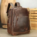 Goolink GL12632 Men's Full Grain Leather Backpack - Large Capacity 17.3 Inch Laptop Bag for Travel & Business - Image 2