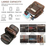 Goolink GL12632 Men's Full Grain Leather Backpack - Large Capacity 17.3 Inch Laptop Bag for Travel & Business - Image 7
