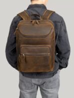 Goolink GL12642 Professional Full Grain Leather Backpack – Executive Laptop Bag - Image 12