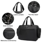 Goolink GL52620 Top Grain Leather Black Briefcase for Men - Image 9