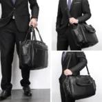 Goolink GL52620 Top Grain Leather Black Briefcase for Men - Image 16