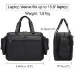 Goolink GL52620 Top Grain Leather Black Briefcase for Men - Image 7